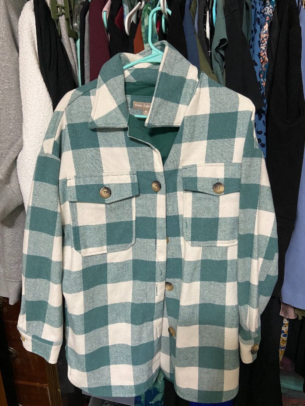 Teal Plaid Shacket
